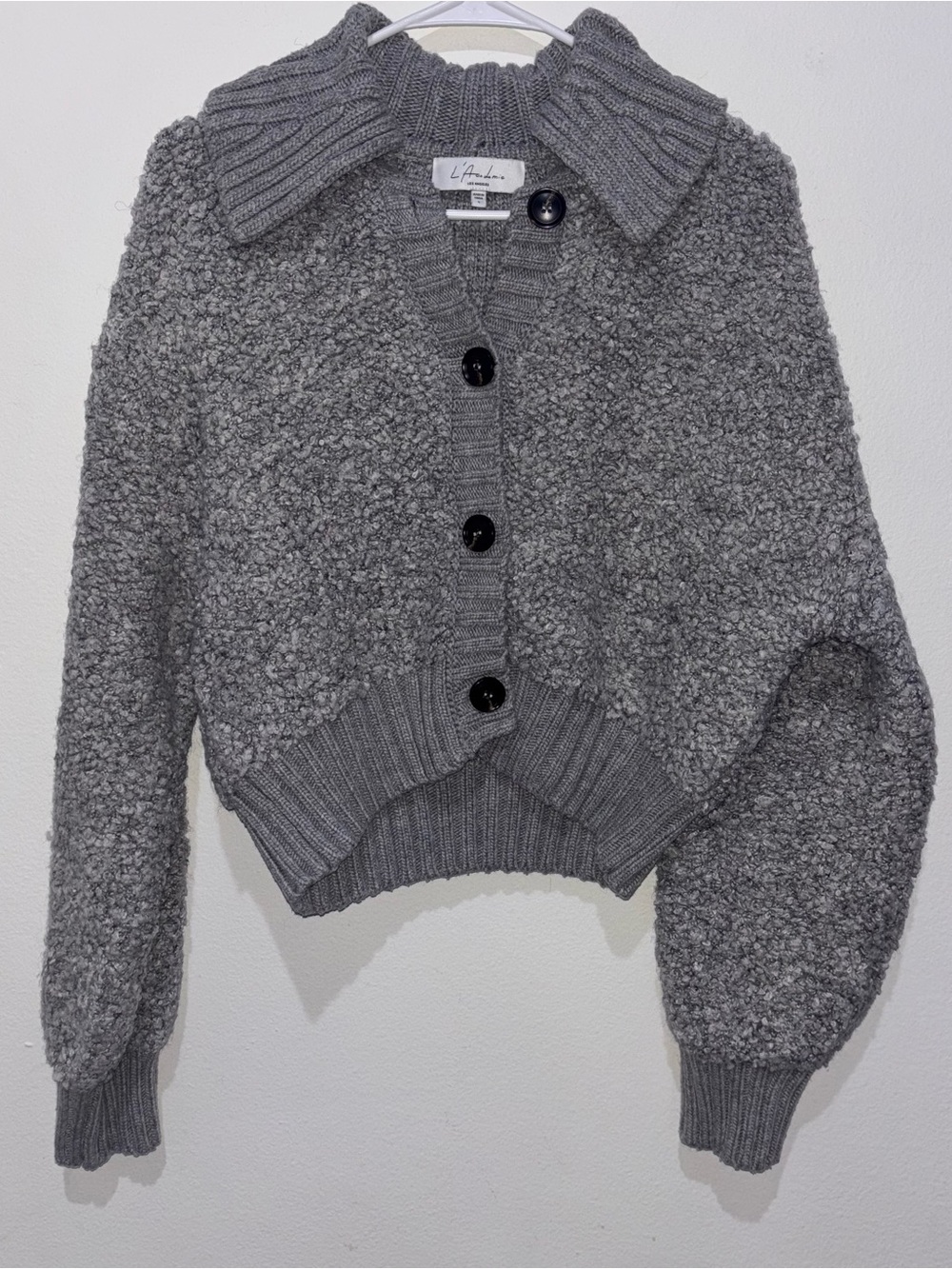 L'Academie Lavey Cardigan in Grey Size Small